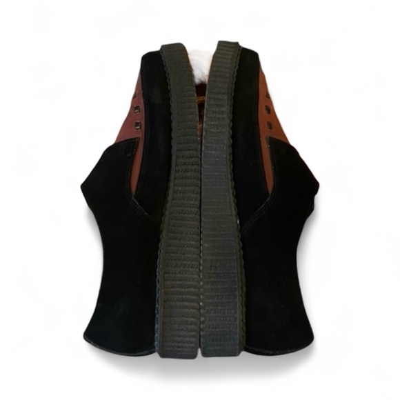 Tuk Black & Burgundy Suede Pointed Buckle Creeper Women’s 7 Style A9592 - Picture 13 of 16